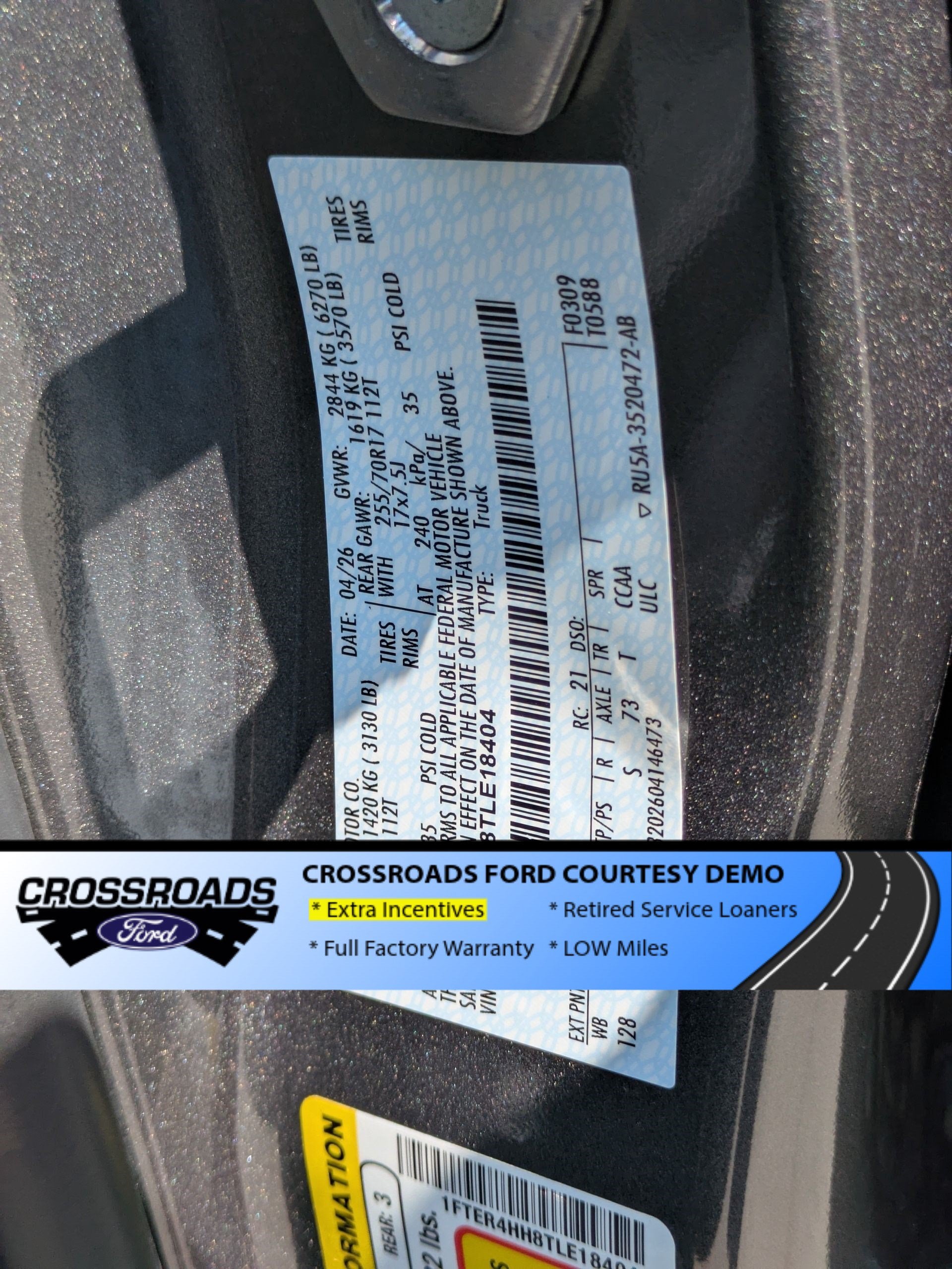 2026 Ford Ranger XLT - Crossroads Courtesy Demo