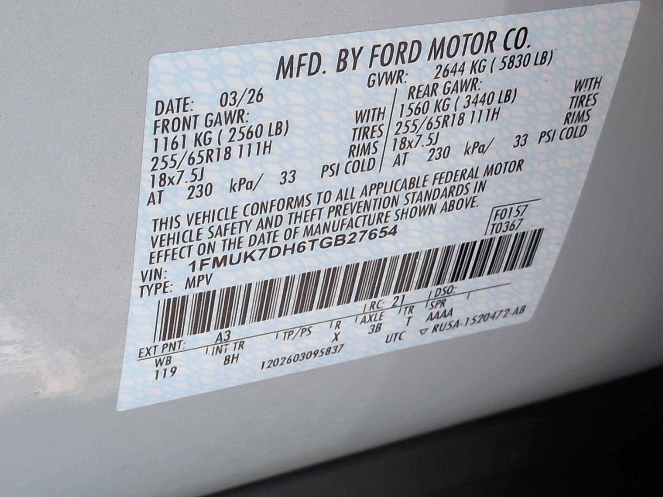 2026 Ford Explorer Active w/200A Pkg