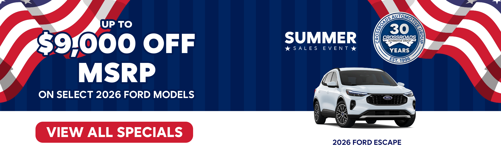 Up to $9,000 Off on 2026 Models
