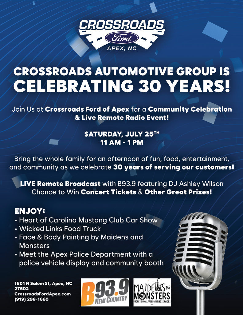 30-Year Anniversary Event in Apex, NC